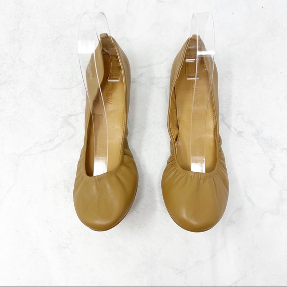 J. Crew Shoes - [J. Crew] Tan Leather Round Toe Ballet Flats